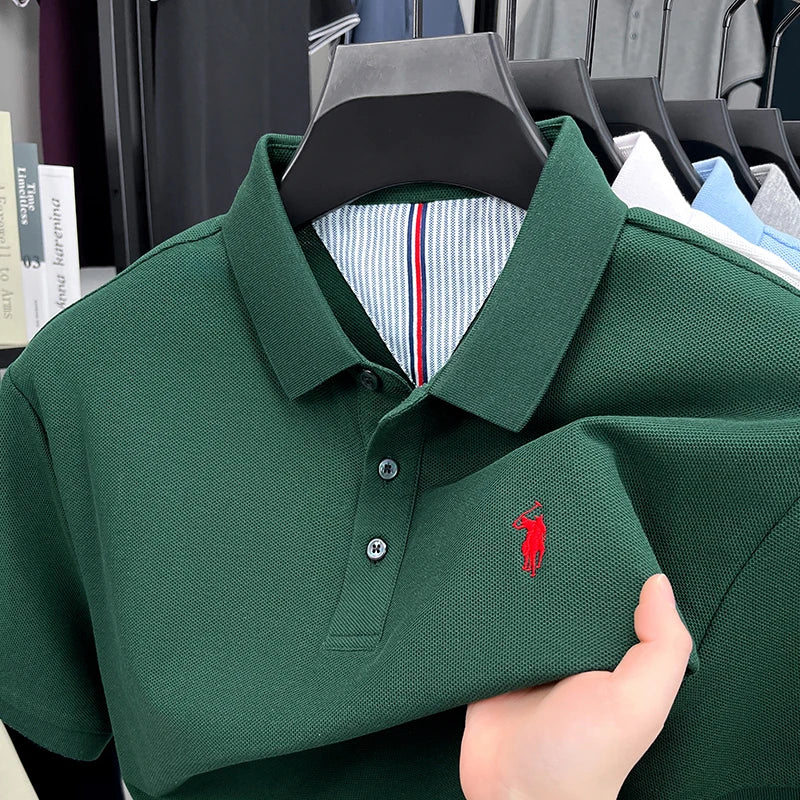👉 Men’s Cotton Short Sleeve Polo Shirt – Premium Casual Summer Top