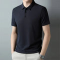 Men’s Short Sleeve Waffle Polo Shirt – Breathable Summer Casual Wear