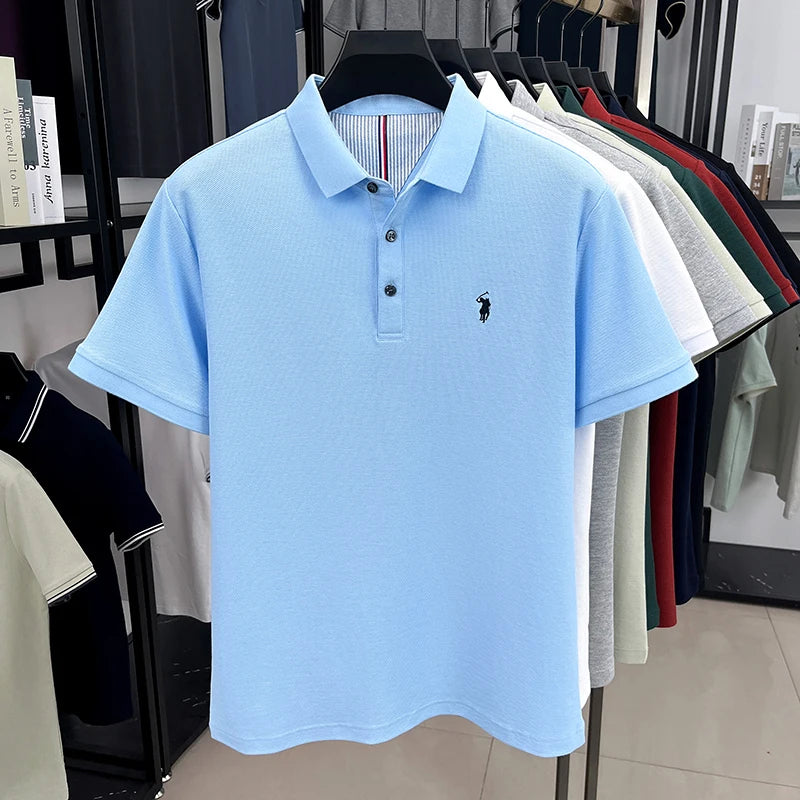 👉 Men’s Cotton Short Sleeve Polo Shirt – Premium Casual Summer Top