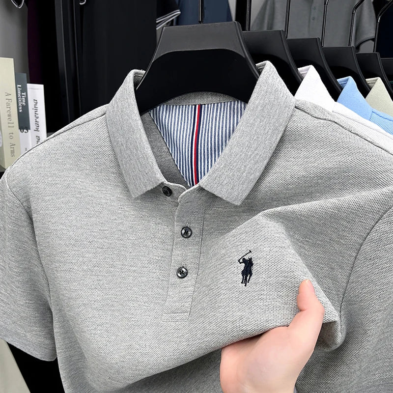 👉 Men’s Cotton Short Sleeve Polo Shirt – Premium Casual Summer Top