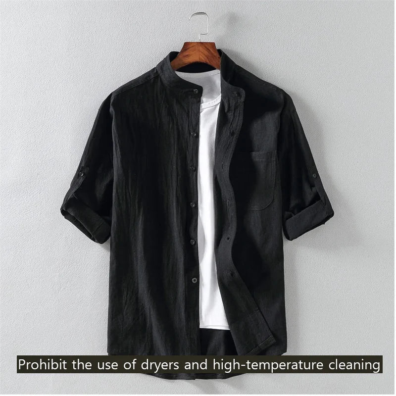 Stand Collar Shirt – Lightweight Summer Fit