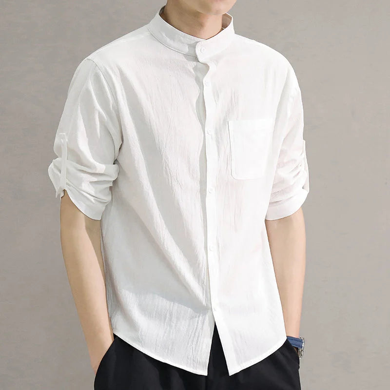 Stand Collar Shirt – Lightweight Summer Fit