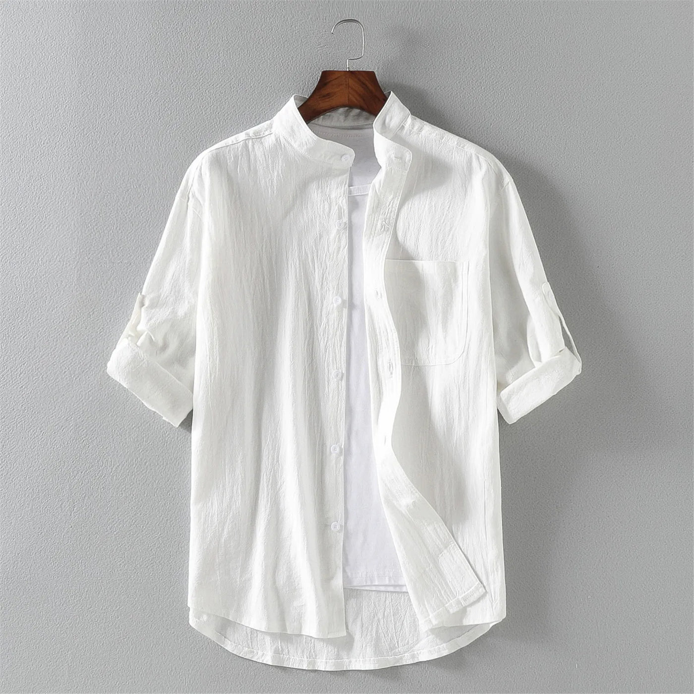 Stand Collar Shirt – Lightweight Summer Fit
