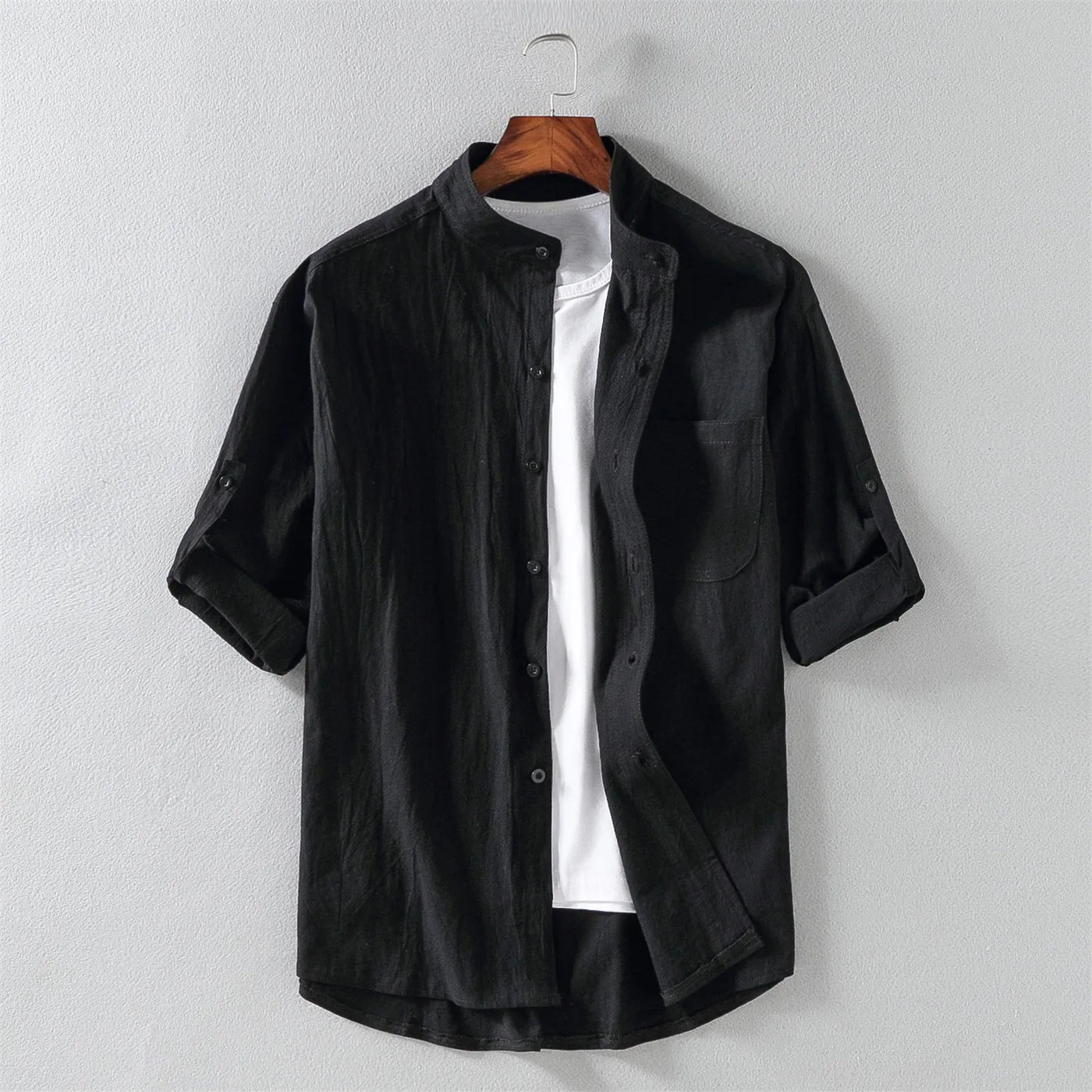 Stand Collar Shirt – Lightweight Summer Fit
