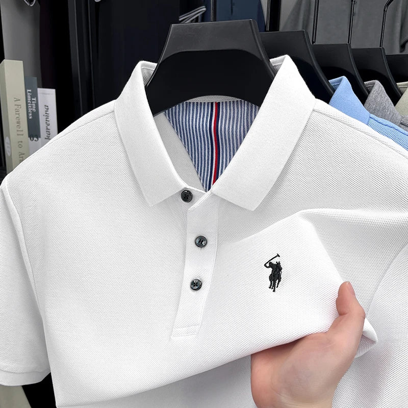 👉 Men’s Cotton Short Sleeve Polo Shirt – Premium Casual Summer Top