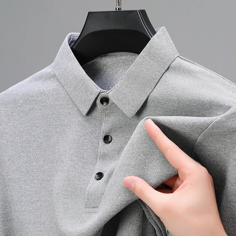 Men’s Short Sleeve Waffle Polo Shirt – Breathable Summer Casual Wear