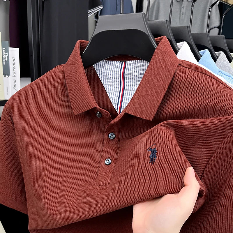 👉 Men’s Cotton Short Sleeve Polo Shirt – Premium Casual Summer Top