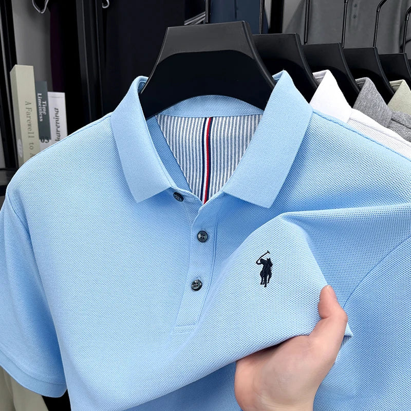 👉 Men’s Cotton Short Sleeve Polo Shirt – Premium Casual Summer Top