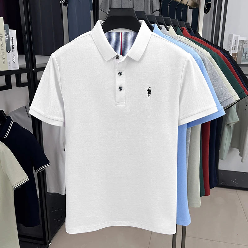 👉 Men’s Cotton Short Sleeve Polo Shirt – Premium Casual Summer Top
